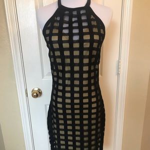 Midi black mesh dress.